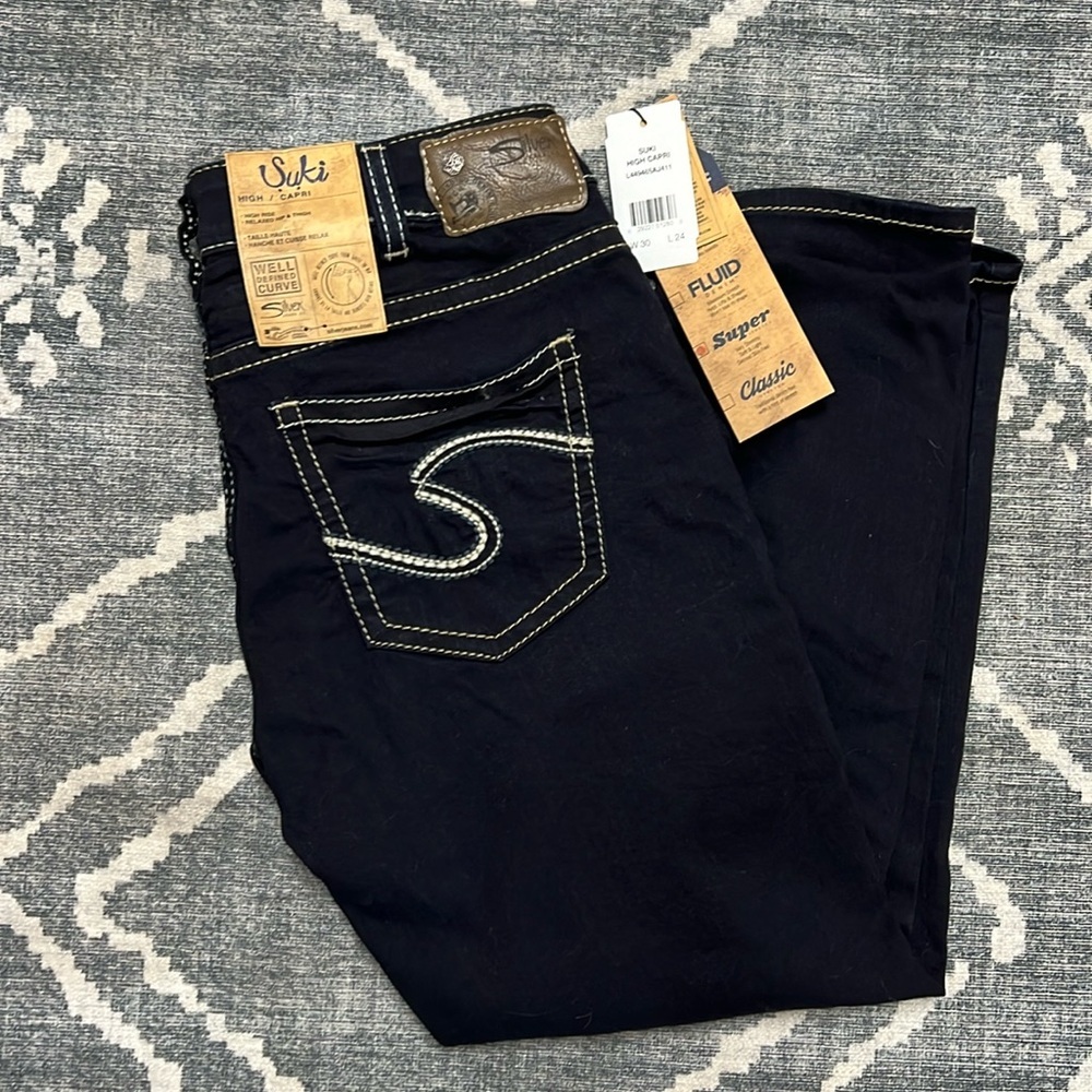 NWT Silver Suki High Capri jeans